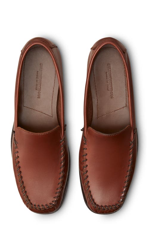 Stuart Weitzman Men's Montauk Leather Moccasin Loafers In Cognac