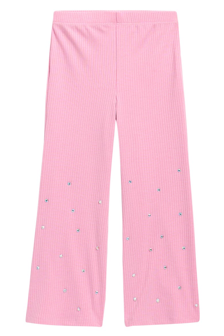 Crystal Embellished Flare Leg Pants, Alternate, color, BRIGHT PINK