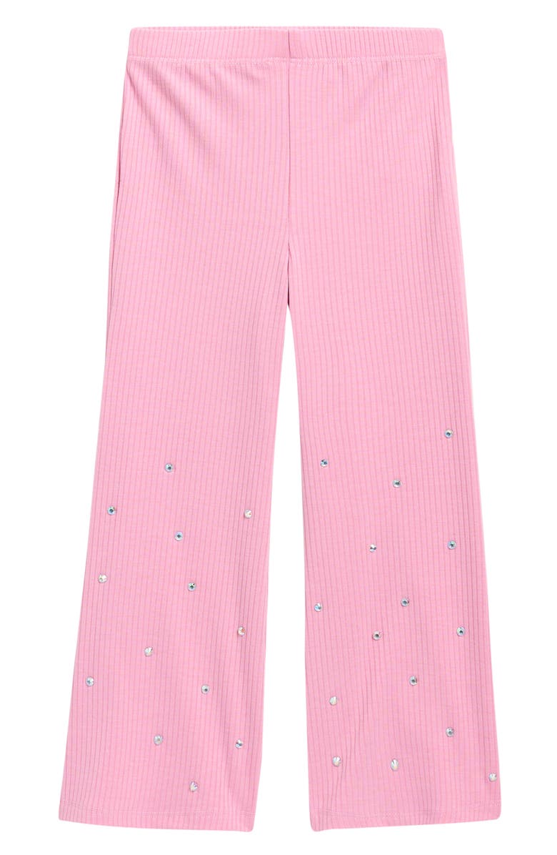 Truly Me Crystal Embellished Flare Leg Pants, Alternate, color, Bright Pink