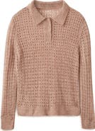 MANGO Openwork Knit Polo