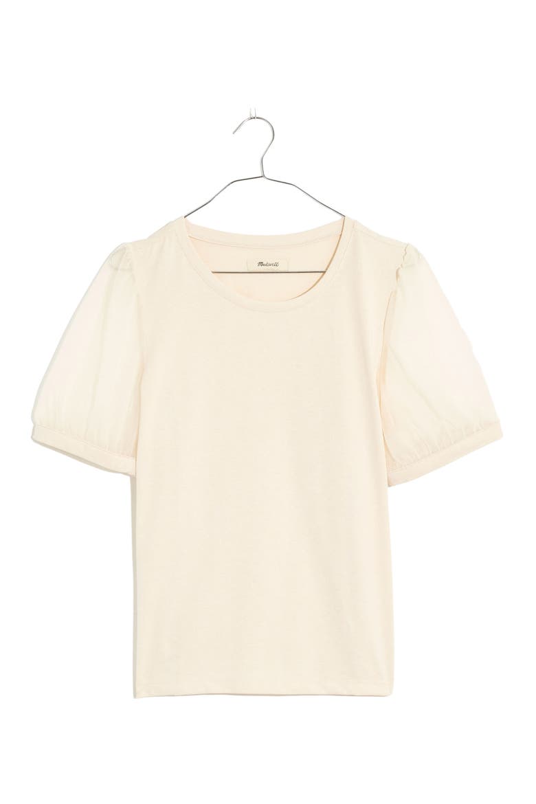Sheer Sleeve Knit Top, Alternate, color, BLEACHED LINEN