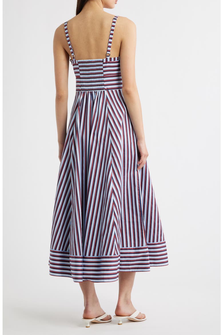 The Margot Stripe Fit & Flare Midi Dress, Alternate, color, RED/WHITE/BLUE STRIPE