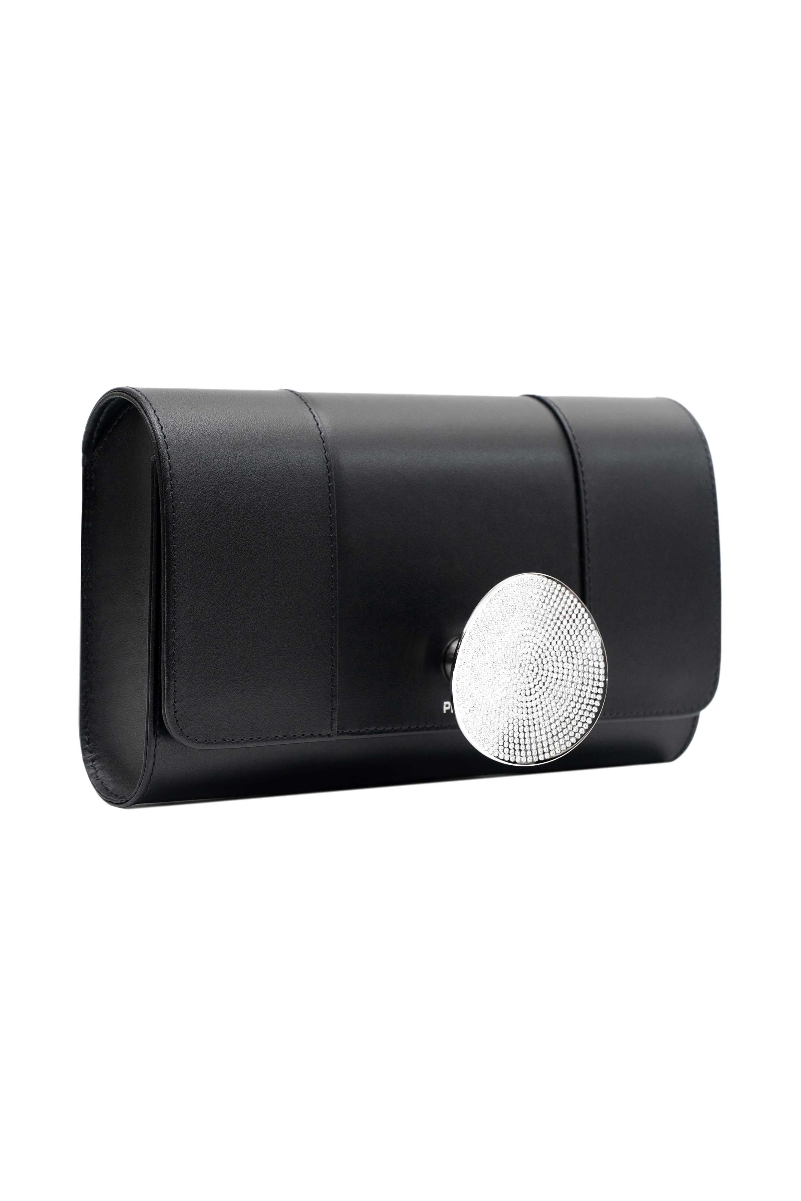 PERRIN PARIS Le Disque Strass Clutch, Alternate, color, Black W/ Clear Strass