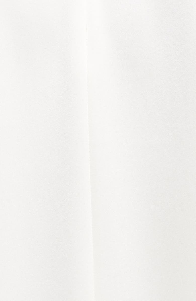 St. John Collection Draped Ruffle Liquid Satin Blouse, Alternate, color,