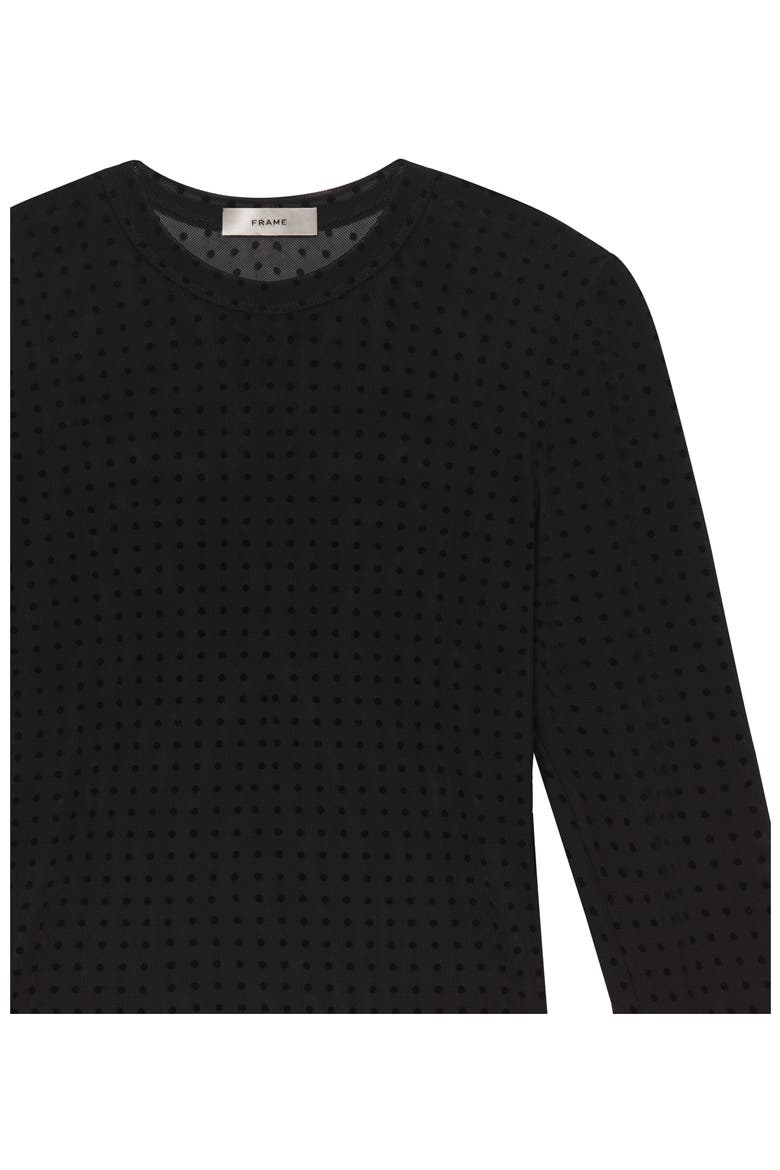 Swiss Dot Sheer Mesh Top, Alternate, color, BLACK