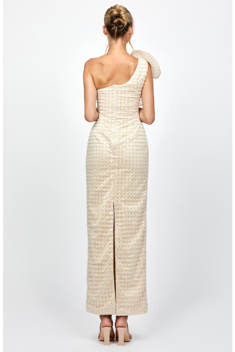 Dalylah One Shoulder Statement Midaxi, Alternate, color, CHAMPAGNE