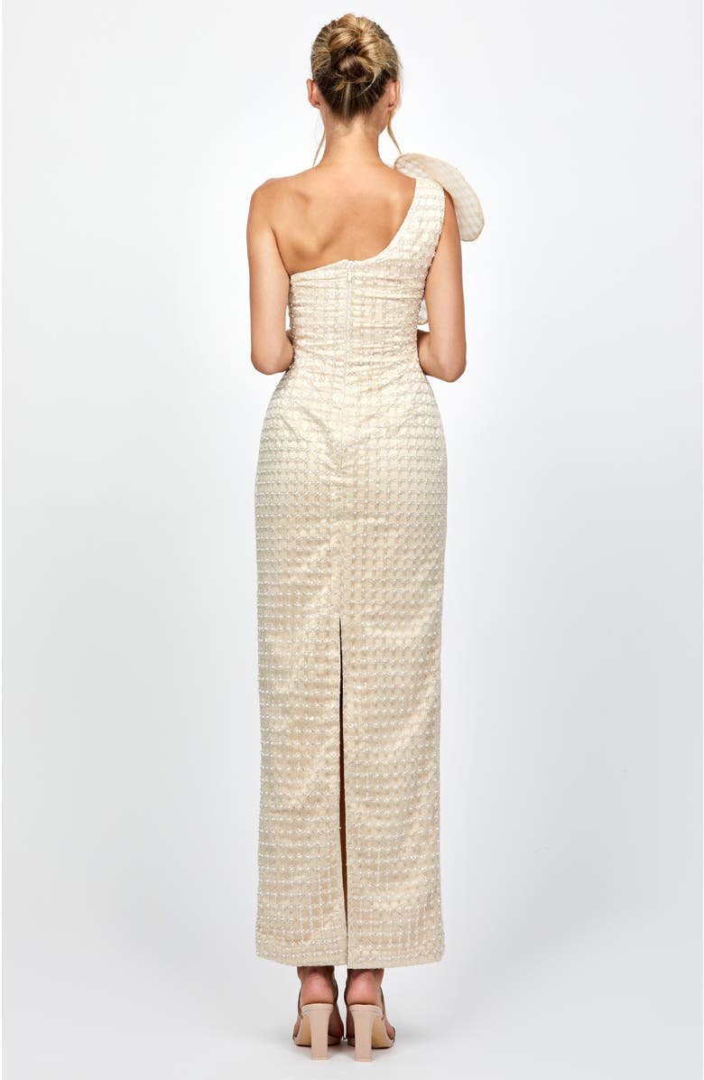 Bariano Dalylah One Shoulder Statement Midaxi, Alternate, color, Champagne