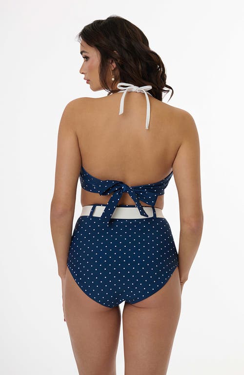 UNIQUE VINTAGE UNIQUE VINTAGE BOW HALTER SWIM TOP