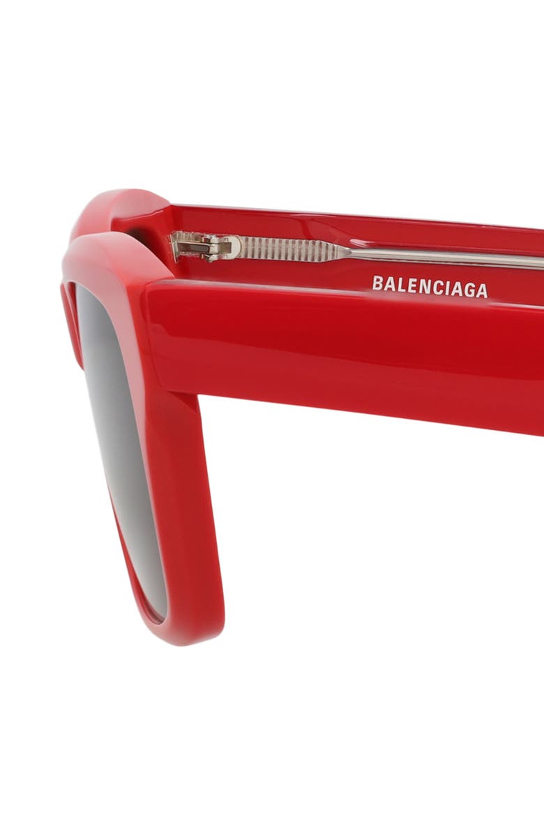 Balenciaga 55mm Rectangular Sunglasses, Alternate, color, Red Red Grey