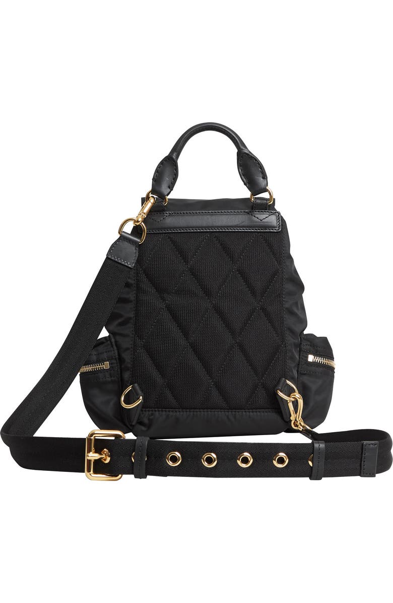 Burberry Small Rucksack Technical Nylon & Leather Backpack, Alternate, color,