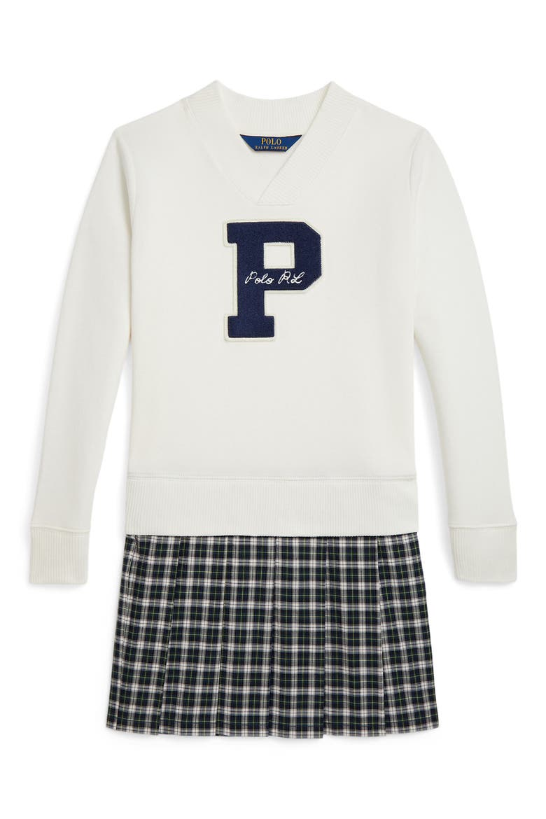 Kids' Mixed Media Sweater Dress, Main, color, NEVIS
