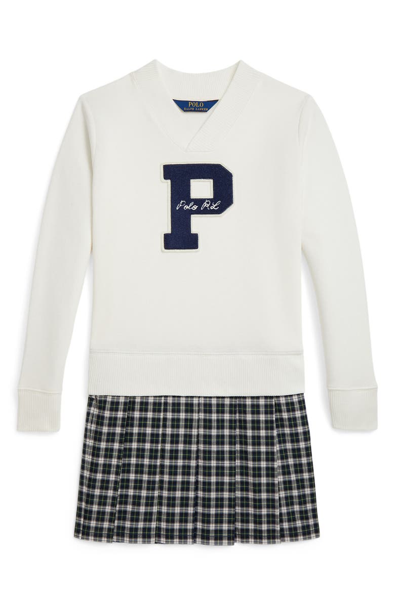 Polo Ralph Lauren Kids' Mixed Media Sweater Dress, Main, color, Nevis