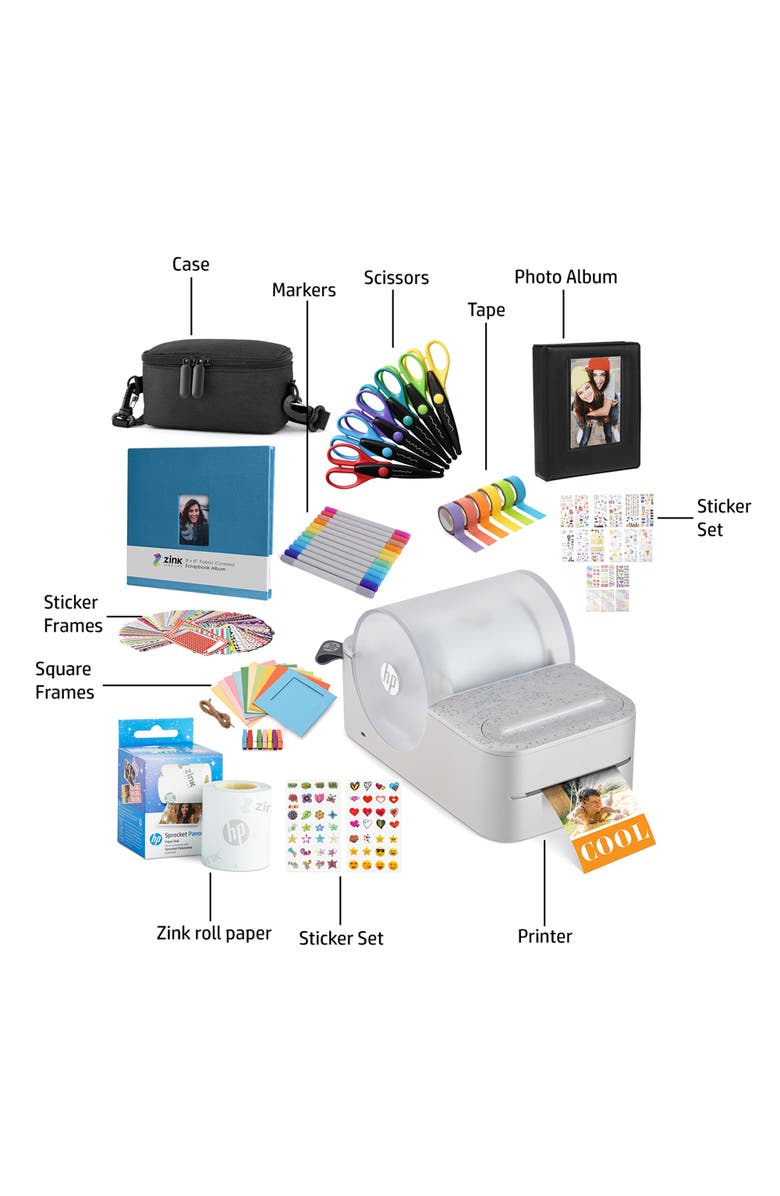 HP Sprocket Panorama Printer Craft Bundle, Alternate, color, Grey