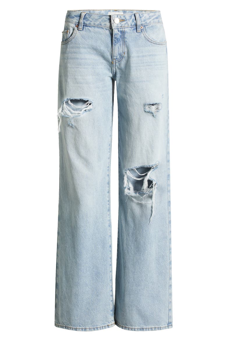 Bianca Ripped Baggy Wide Leg Jeans, Alternate, color, MED WASH