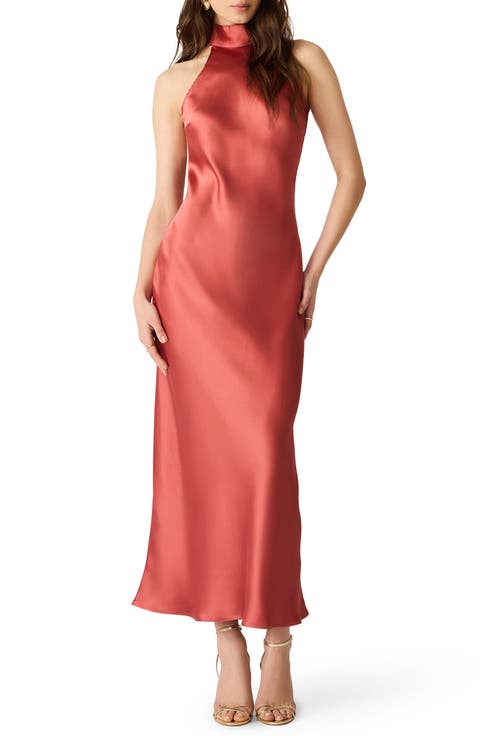 Lara Satin Bias Cut Maxi Dress