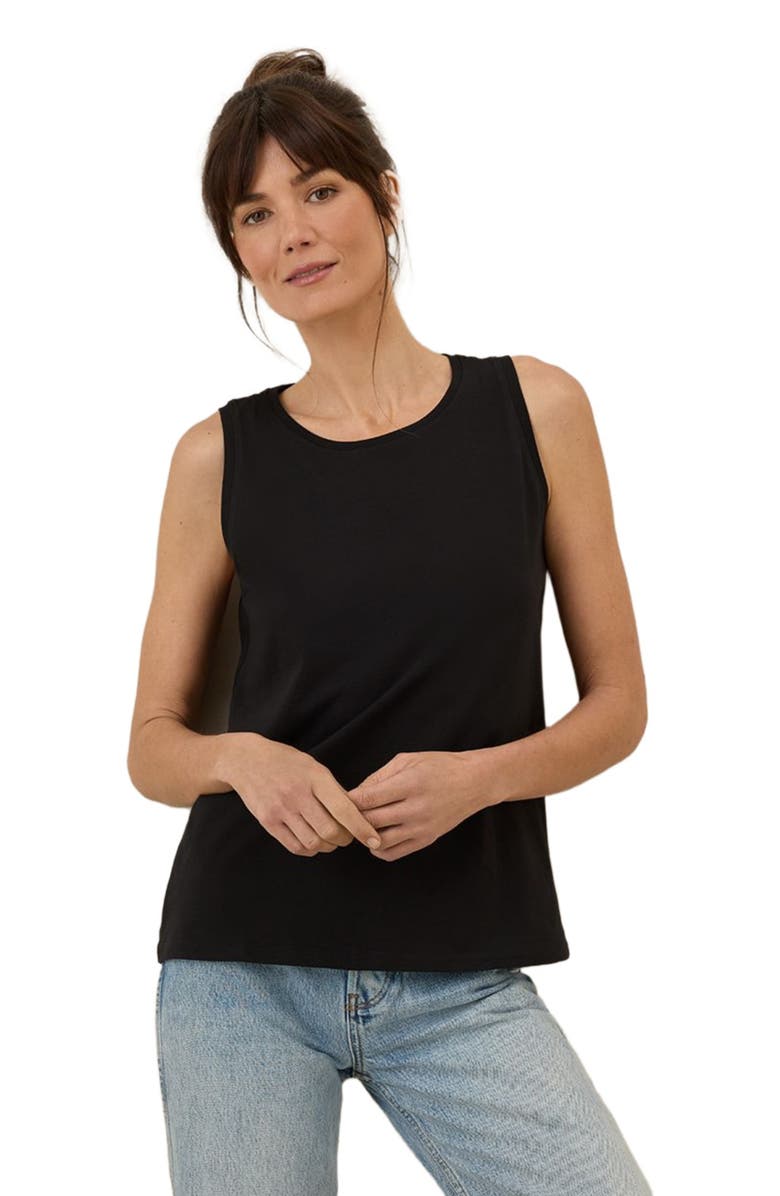 Pact Organic Cotton Softspun High Neck Tank, Alternate, color, Black
