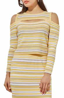 Ming Wang Cold Shoulder Crop Top