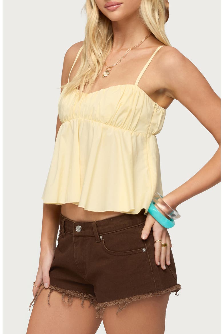 Byrdie Ruched Babydoll Camisole, Alternate, color, LIGHT-YELLOW