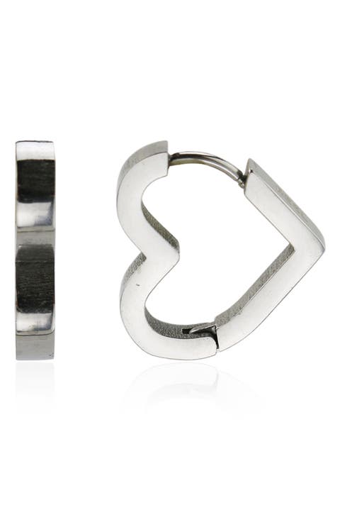 Heart Huggie Hoop Earrings