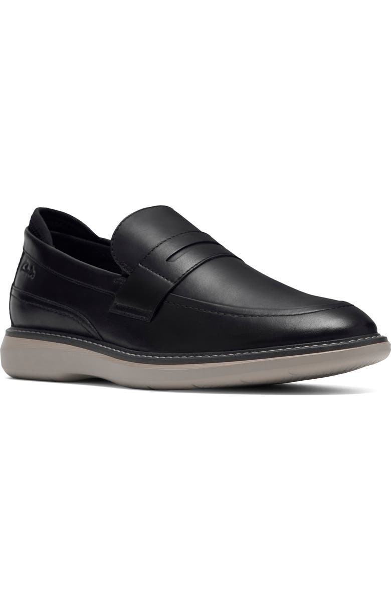 Clarks<sup>®</sup> Brantin Loafer, Main, color, Black Leather