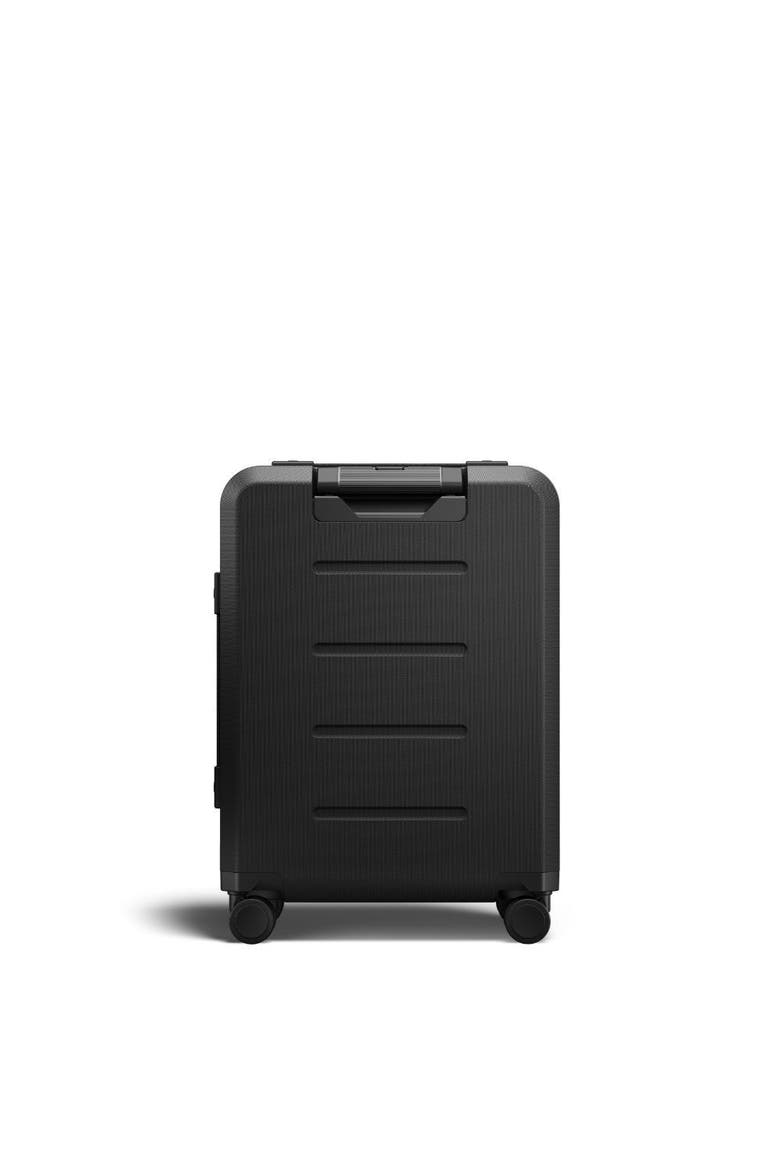 Ramverk Pro Hardside 21 Inch Carry On Luggage Spinner with Buckle Closure and Zipper Front Access Pocket, Alternate, color, Black Out