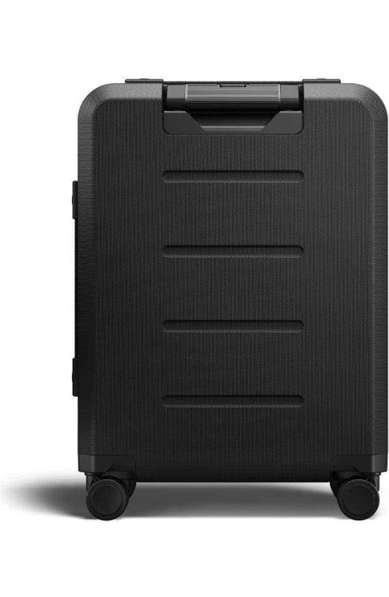 D_b_ Ramverk Pro Hardside 21 Inch Carry On Luggage Spinner with Buckle Closure and Zipper Front Access Pocket, Alternate, color, Black Out