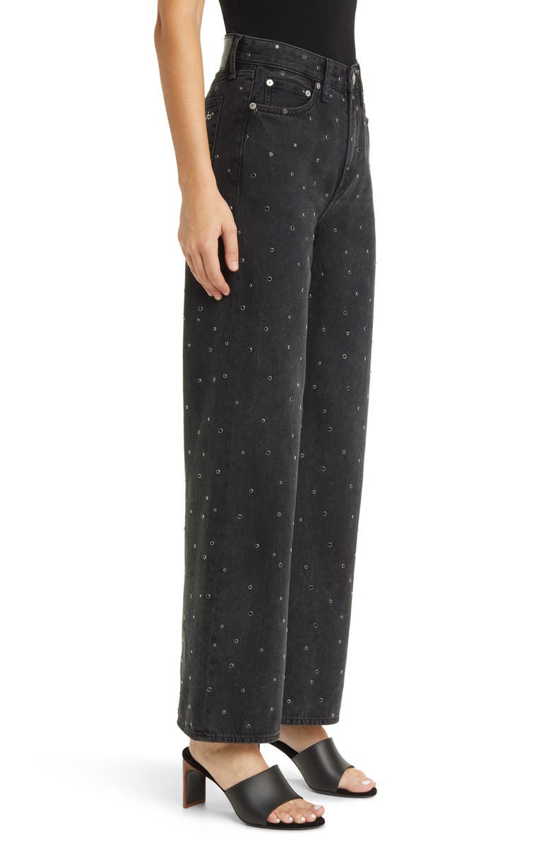 rag & bone Logan Embellished Wide Leg Jeans, Alternate, color, 