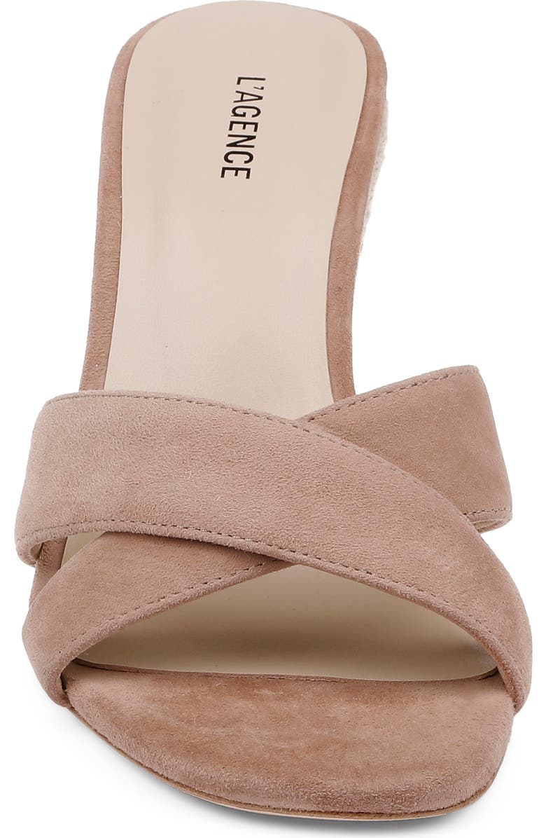 L'AGENCE Rosaline Espadrille Wedge Slide Sandal, Alternate, color, Cappuccino Suede