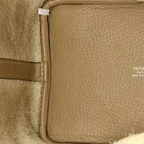 Pre-owned Hermes Hermes Picotin Lock Bag Clemence Pm In Brown