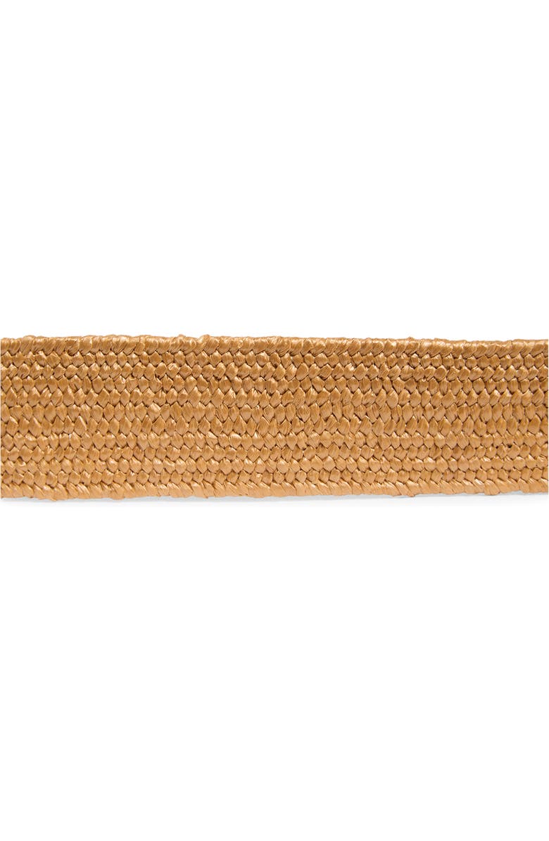 Vince Camuto Resin Buckle Stretch Woven Belt, Alternate, color, Caramel