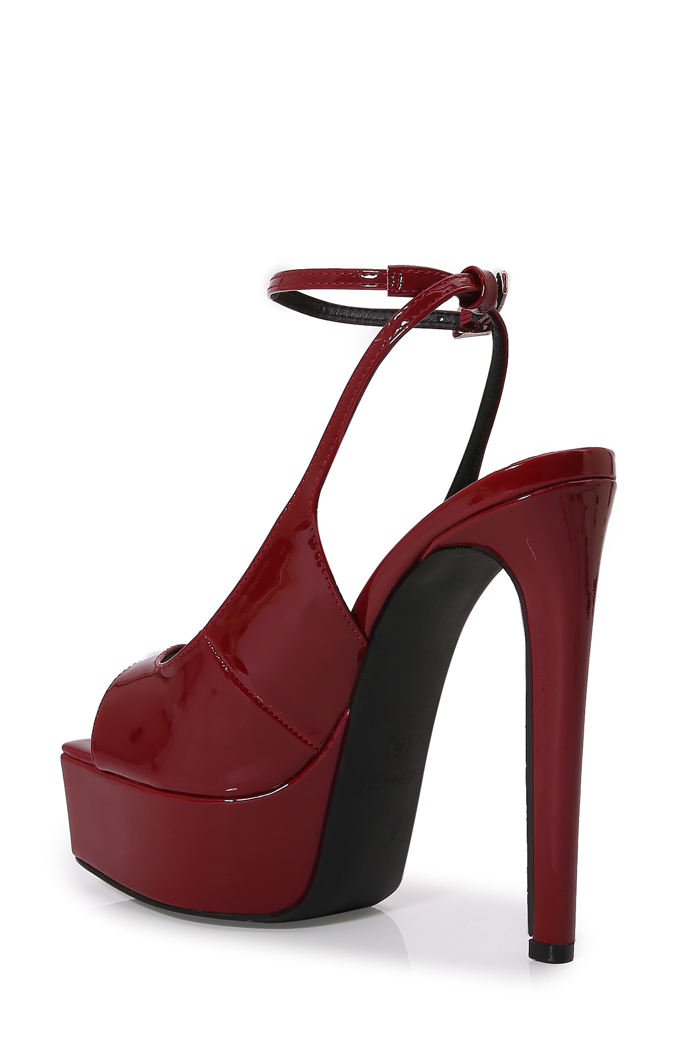 BERNESS Stiletto Heel Platform Sandal, Alternate, color, Wine
