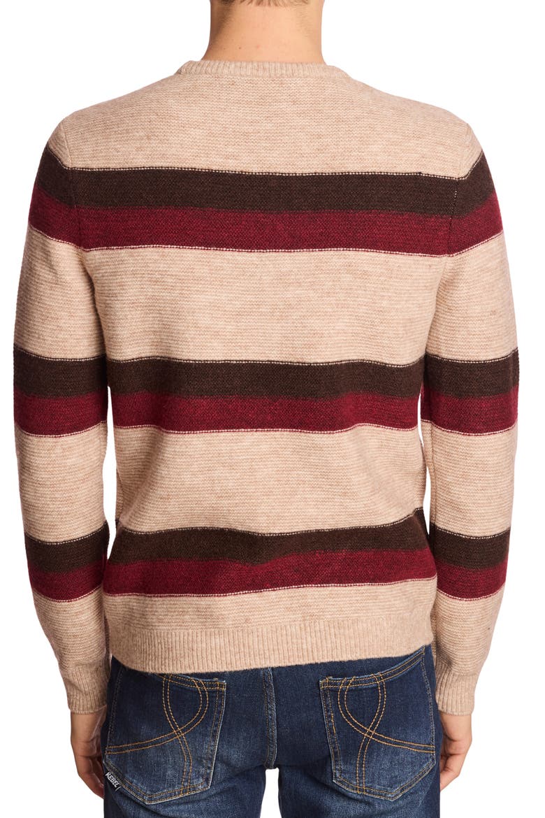 Stripe Crewneck Sweater, Alternate, color, CHERRY COFFEE STRIPE