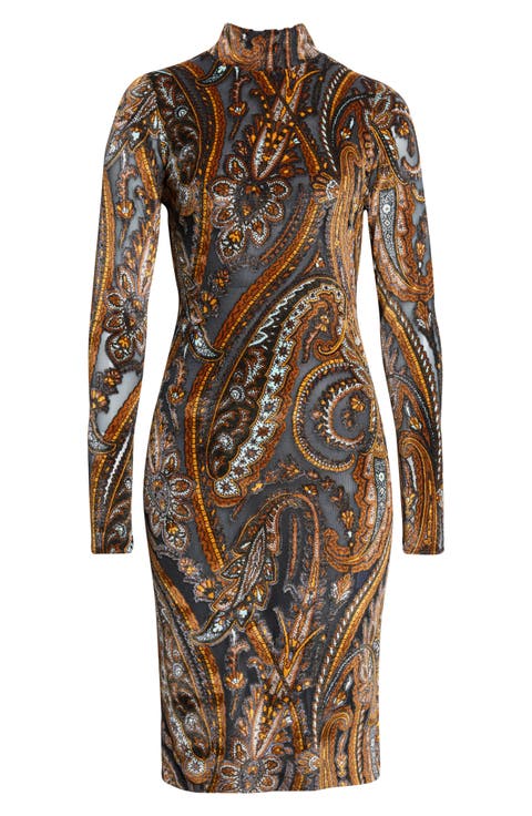 Mock Neck Jersey Dress