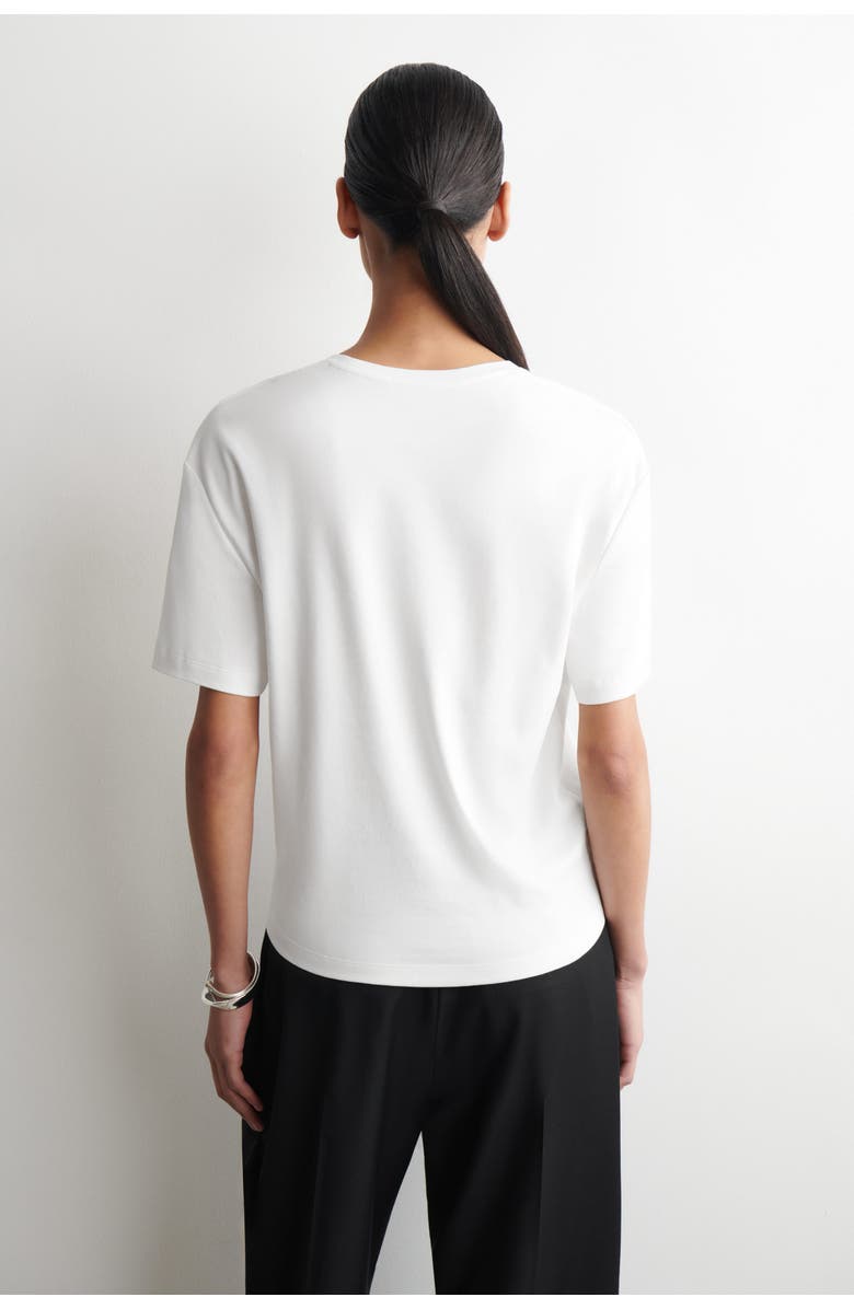 COS Scoop-Neck Cotton T-Shirt, Alternate, color, White
