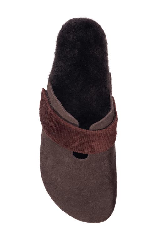 Fleks Puente Genuine Shearling Lined Clog In Brown