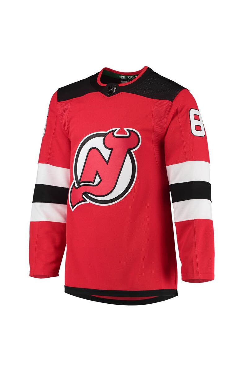 adidas Men's adidas Jack Hughes Red New Jersey Devils Home Primegreen Authentic Player Jersey, Alternate, color,