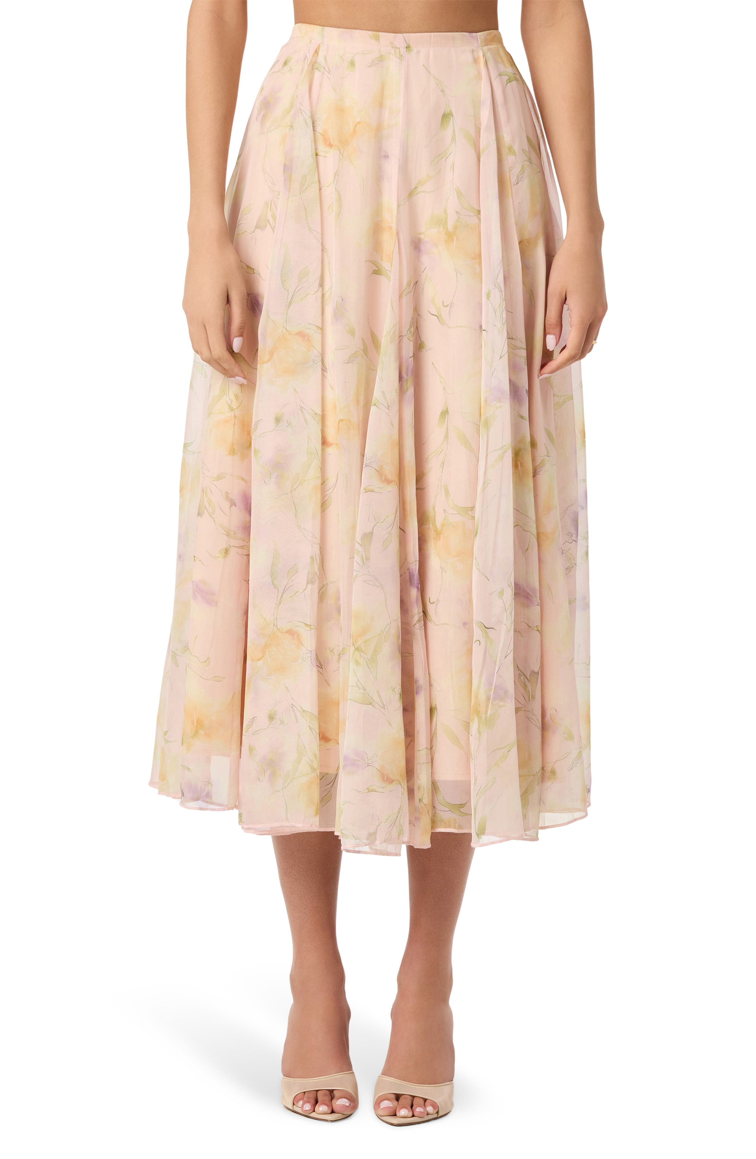 Fiori Chiffon Midi Skirt