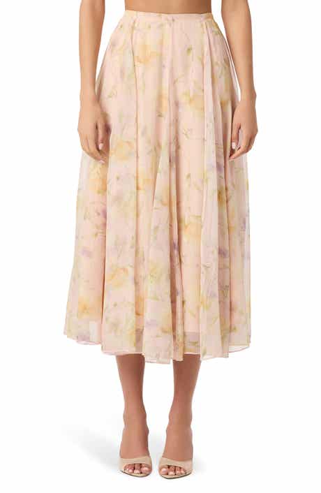 Fiori Chiffon Midi Skirt