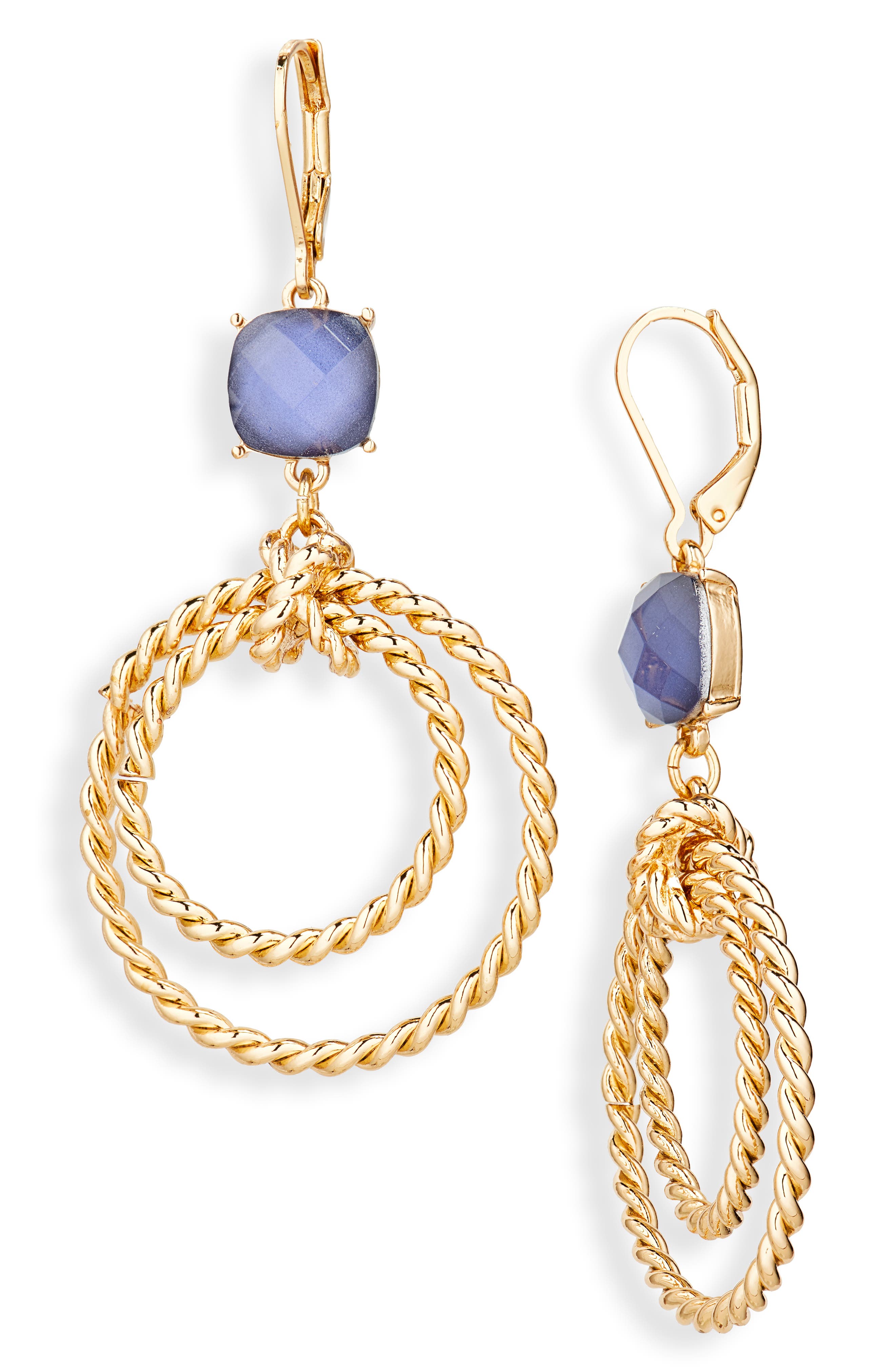 AK ANNE KLEIN Twisted Rope Orbital Drop Earrings