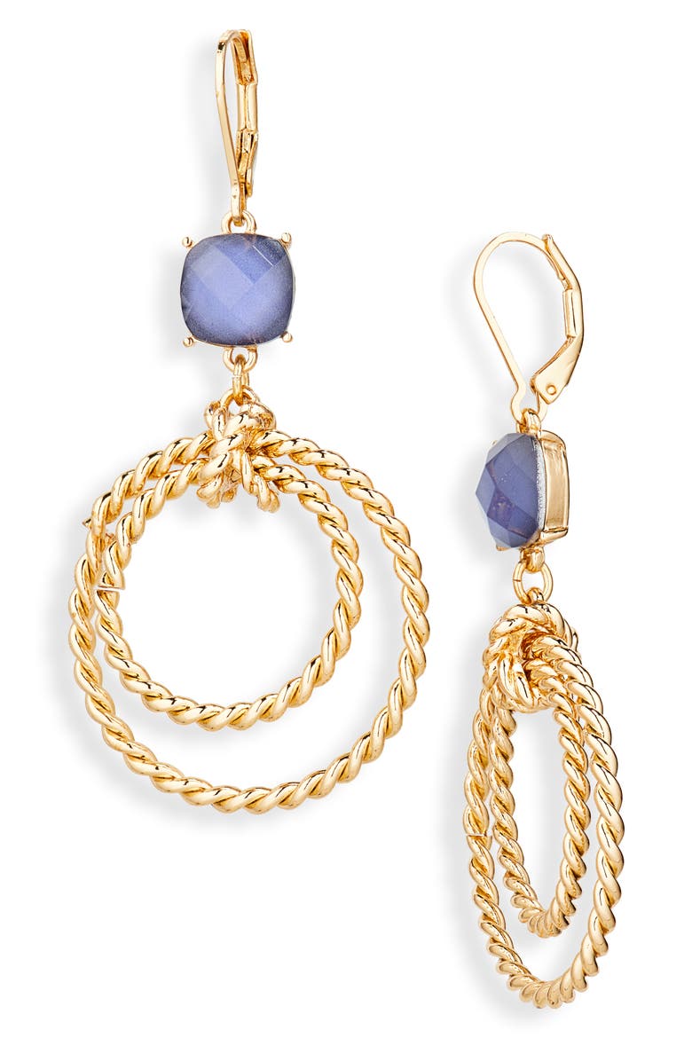 Twisted Rope Orbital Drop Earrings, Main, color, PURPLE
