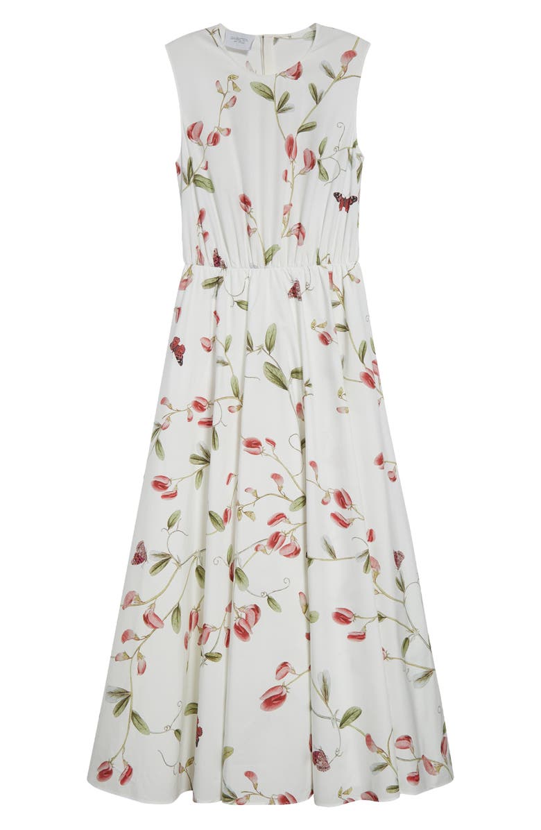 Giambattista Valli Tulip Print Sleeveless Cotton Poplin Dress, Alternate, color, Ivory/ Multi