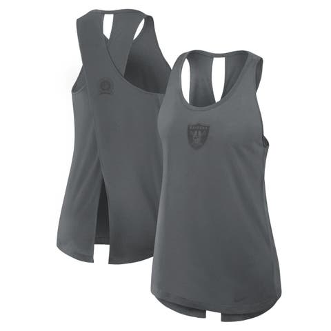 Women's Nike Gray Las Vegas Raiders Glory Crisscross Performance Tank Top