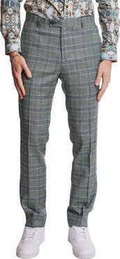 PAISLEY & GRAY Downing Slim Flat Front Plaid Dress Pants