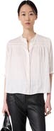GERARD DAREL Catrine Satin Shirt With Mandarin Collar