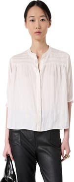 GERARD DAREL Catrine Satin Shirt With Mandarin Collar