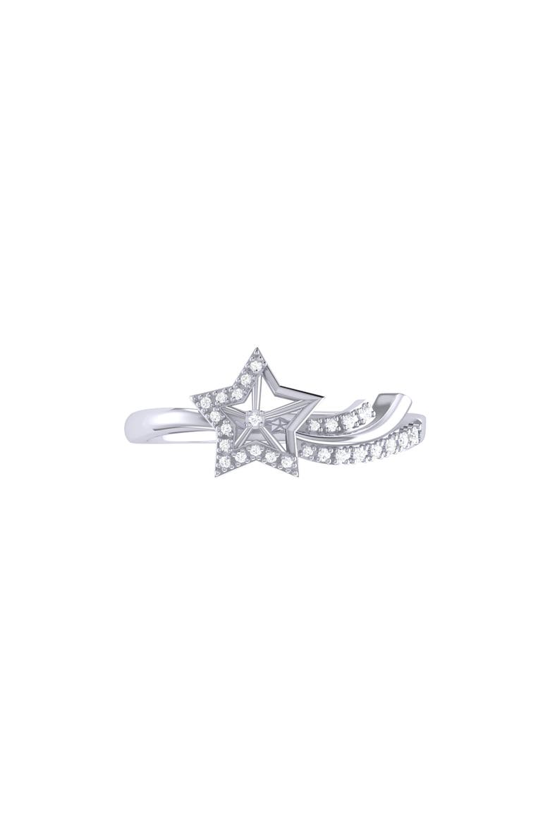 Shooting Star Sparkle Sterling Silver Diamond Ring, Alternate, color, Silver