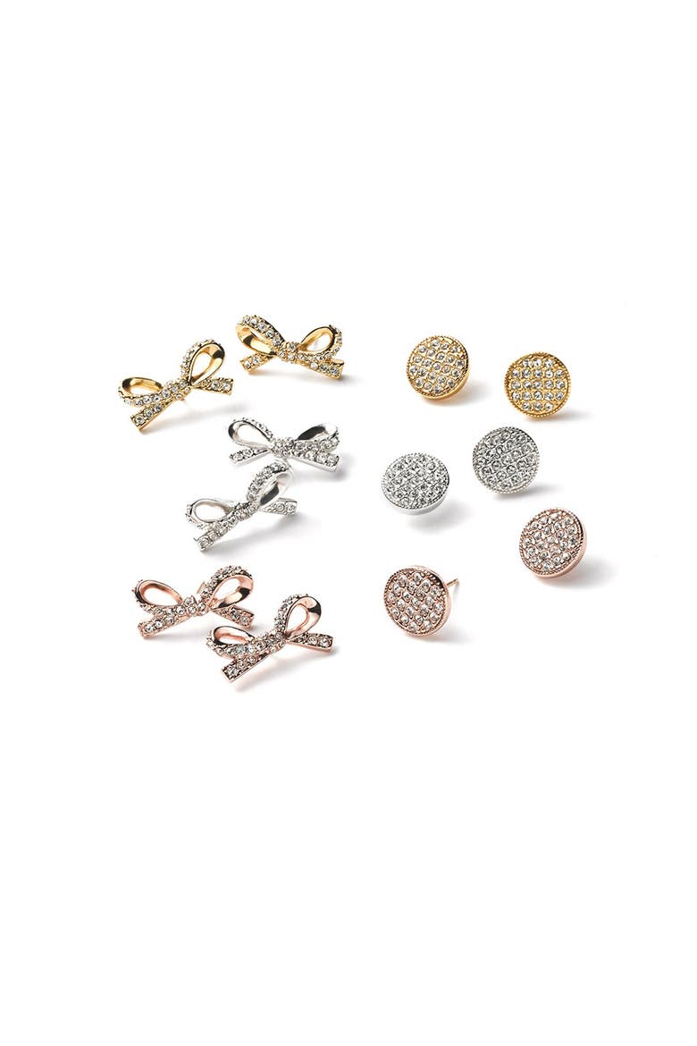 'skinny mini' bow stud earrings, Main, color, DNU