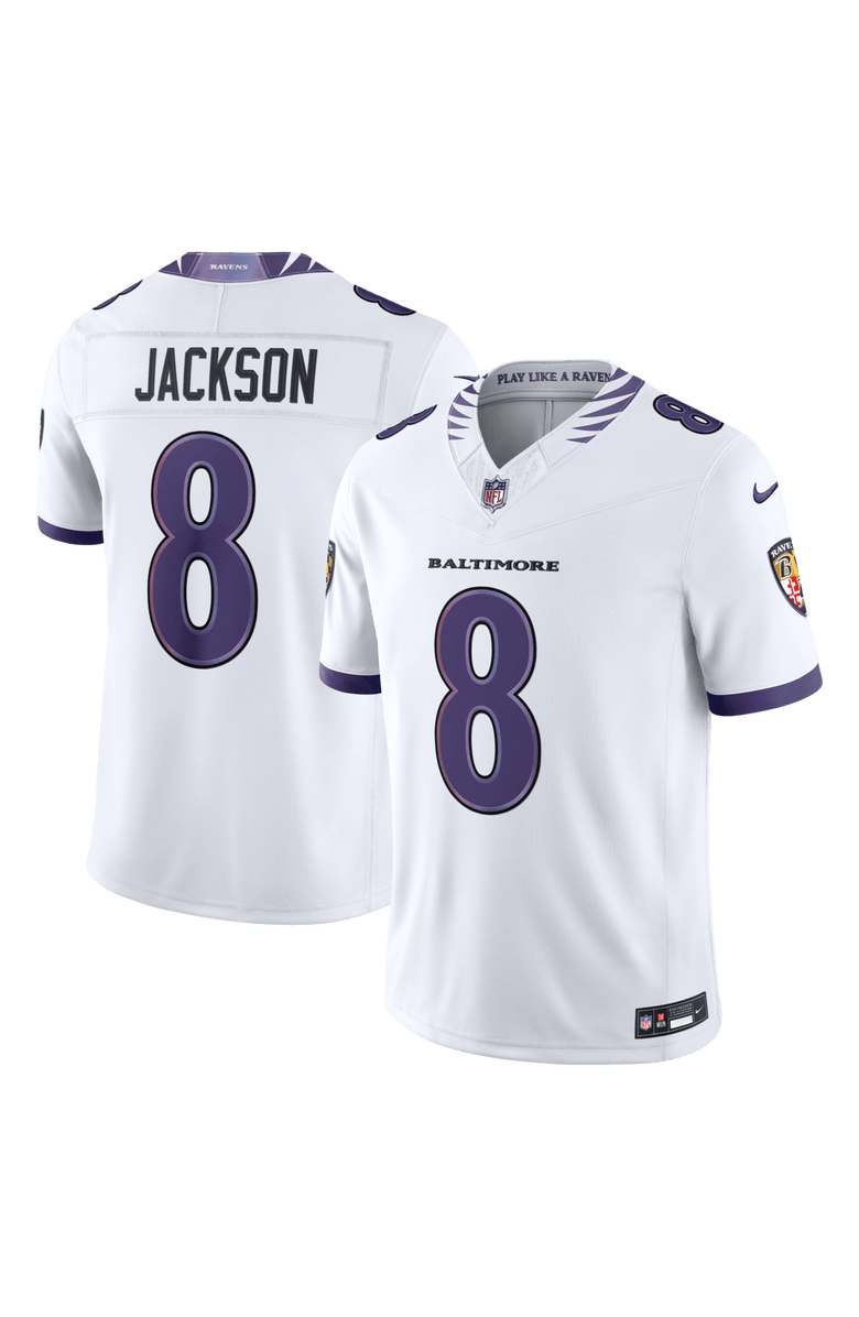 Nike Men's Nike Lamar Jackson White Baltimore Ravens Vapor F.U.S.E. Stitched Limited Jersey, Main, color, White