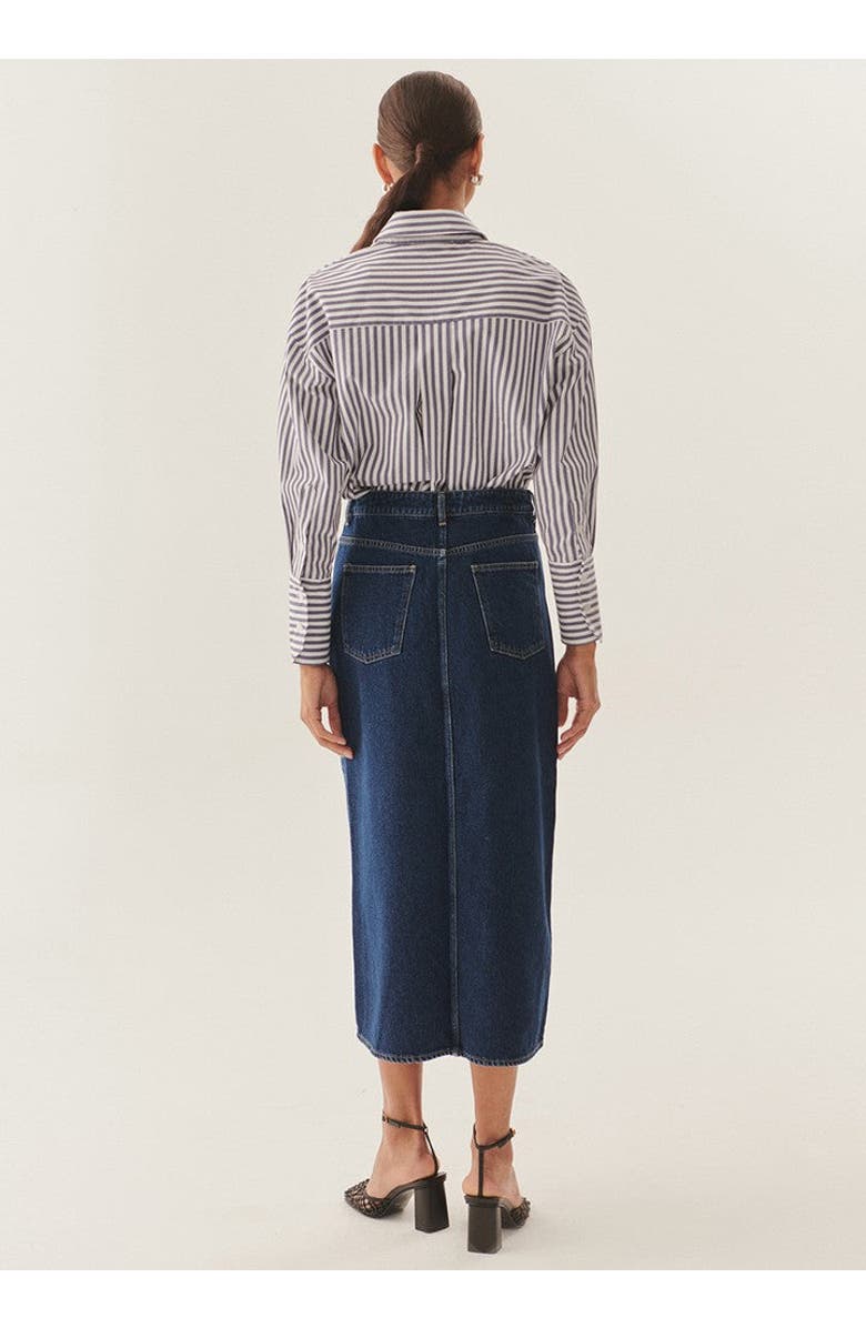 Exquise Malia Denim Skirt, Alternate, color, Indigo