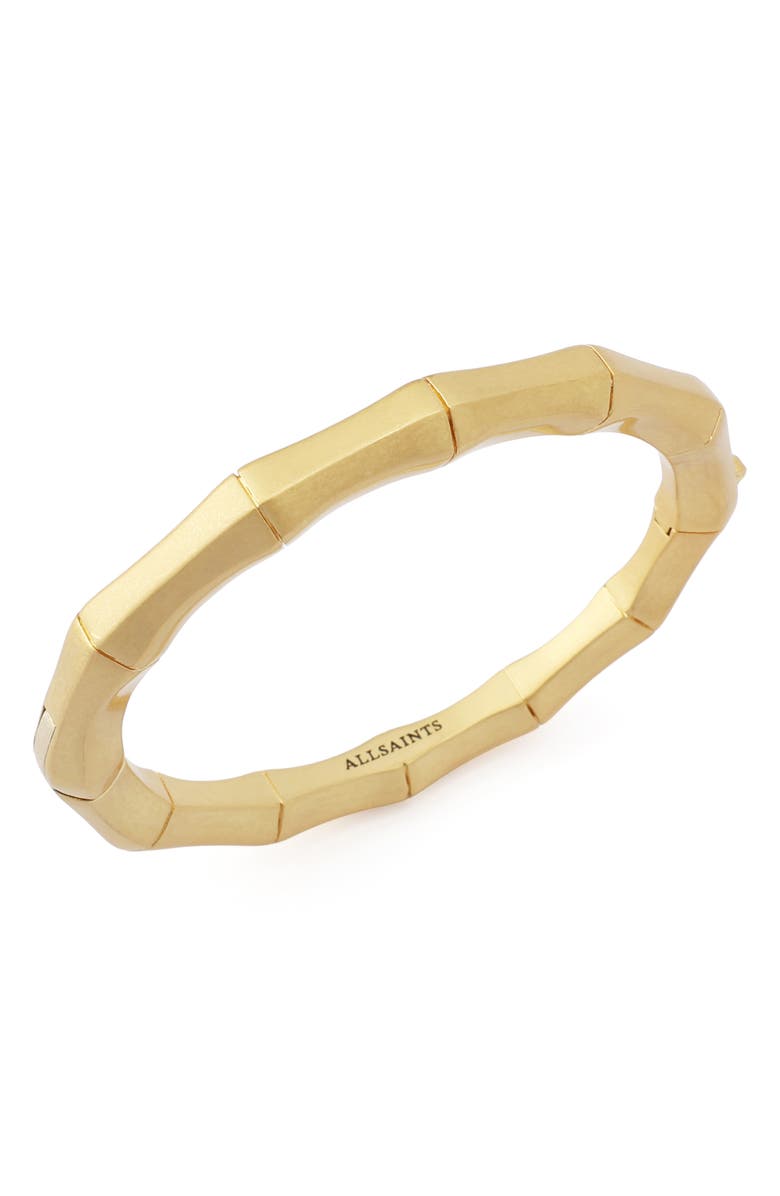 AllSaints Bamboo Texture Bangle, Alternate, color, Vintage Gold